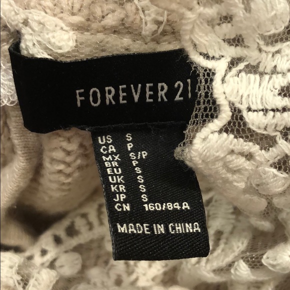 F21 KNIT SWEATER W/ LACE TRIM - Picture 6 of 8